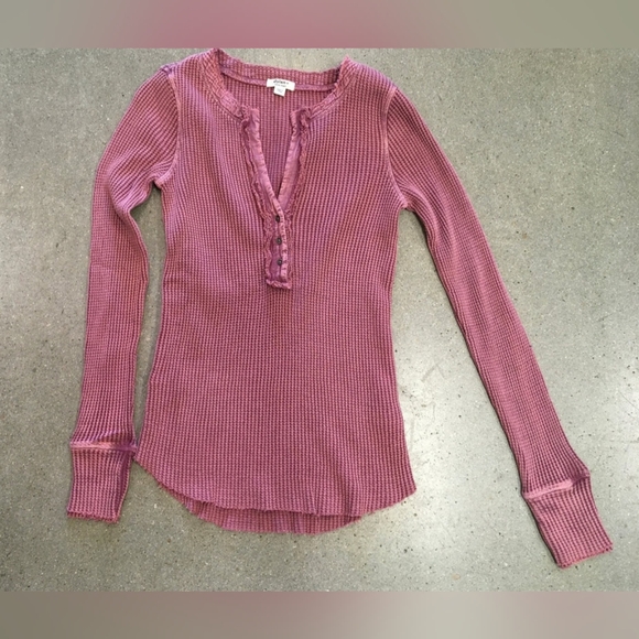 dylan Pink Long Sleeve Waffle Knit Top - Picture 3 of 4